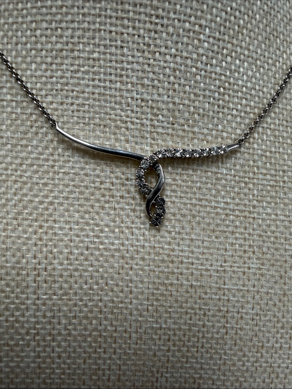 Sterling Silver Knot Pendant Necklace with diamonds